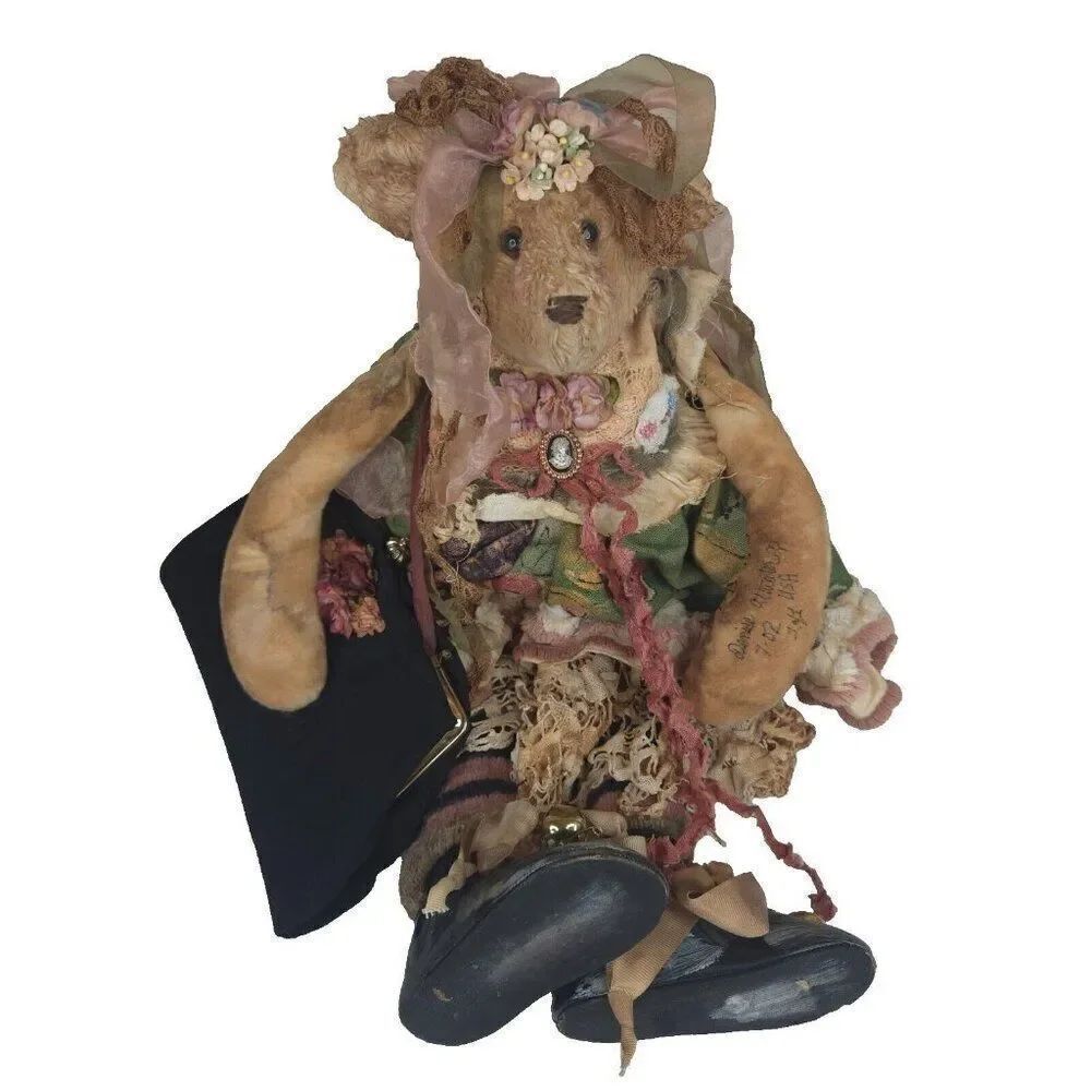 Vintage Mohair Artist Bear Denise Attwater OOAK 1/1 Primitive